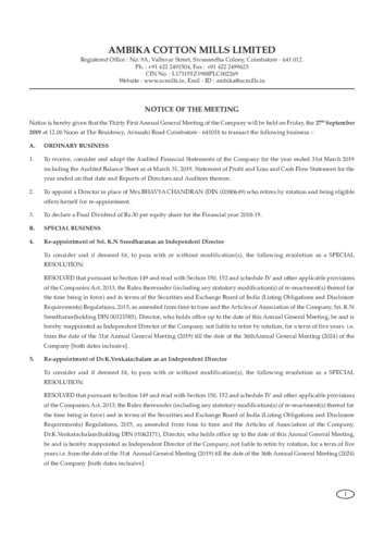 2019-09-01 Notice of 31th AGM