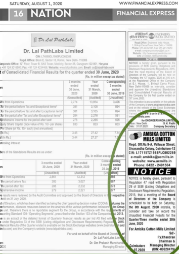 Published 01.08.2020 in Financial Express