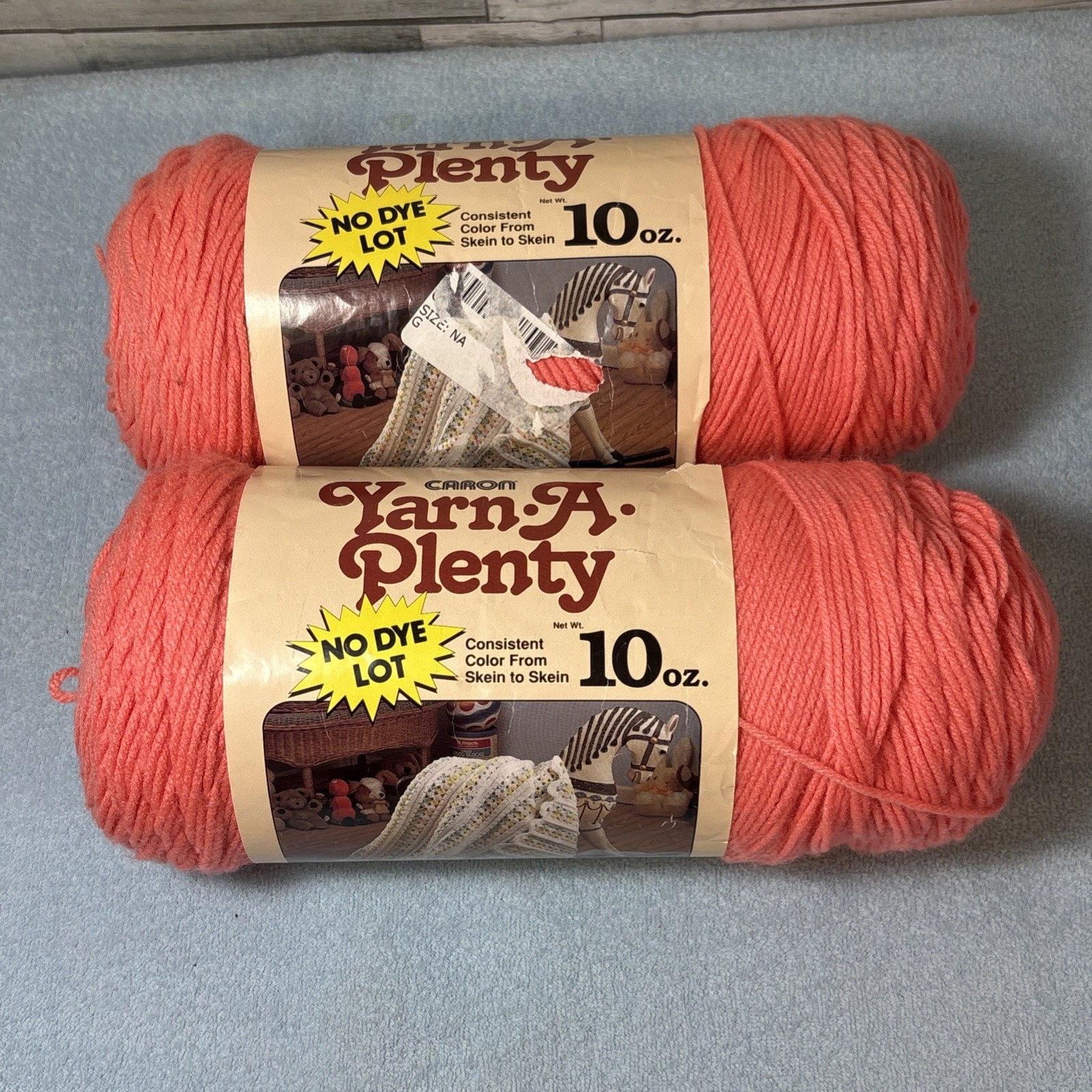 New CARON Yarn A Plenty No Dye Lot 10 oz. 4 ply Non-Allergenic CORAL 2 Skeins