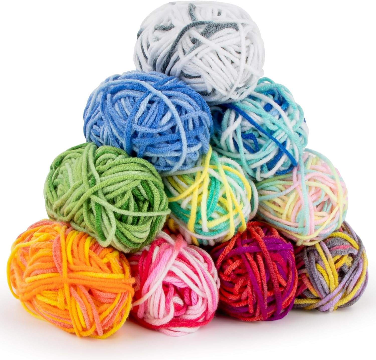 Ombre Yarn – 10 Pack x 15g Yarn Cotton Multi Colored with Vibrant Colors Soft Co