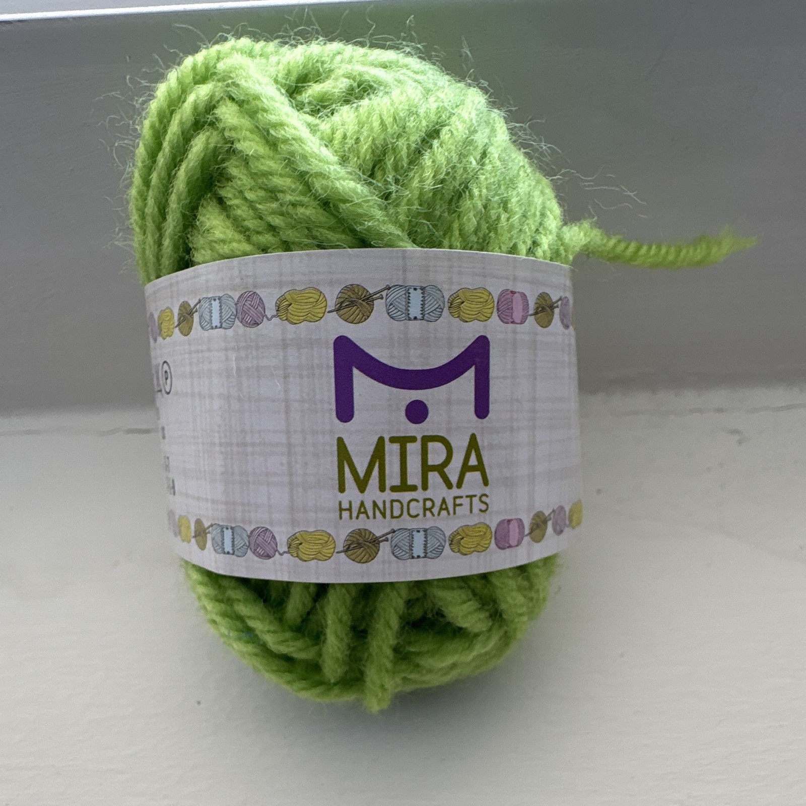 Mira Handcrafts Green Acrylic Yarn Skein #3 DK Light Worsted 10g 22yd Crochet