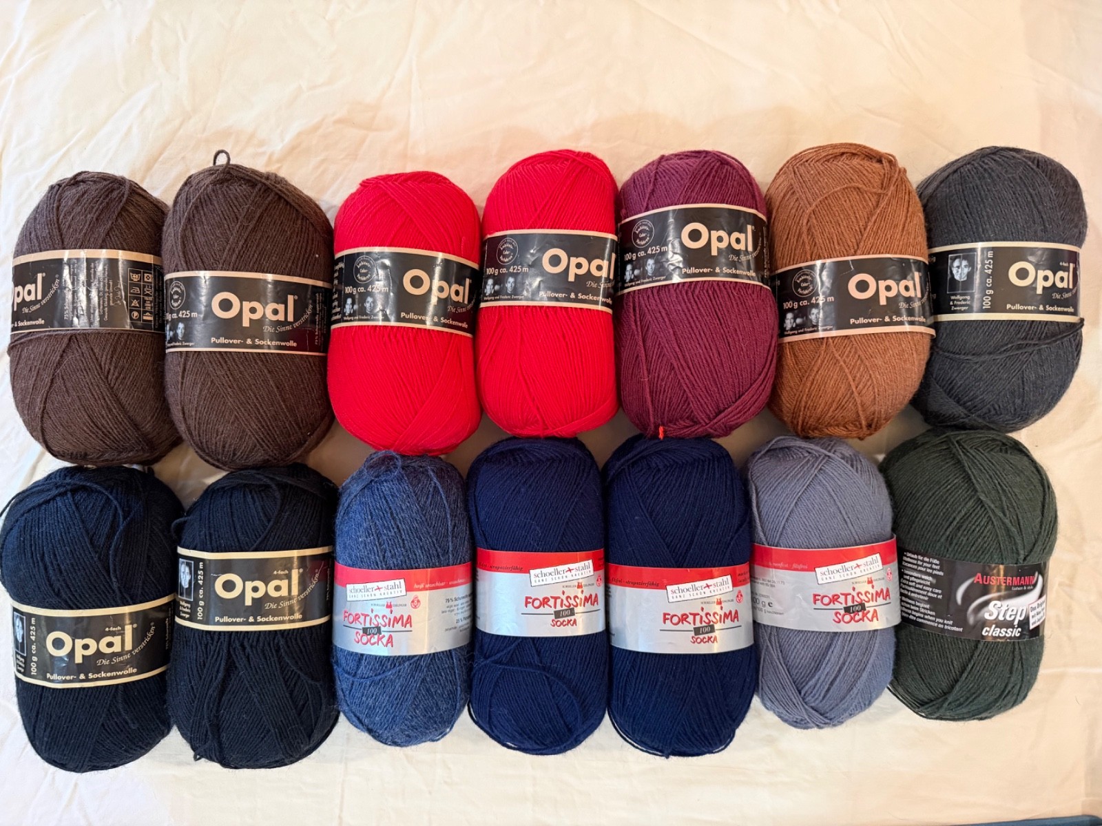 Lot 14 Skeins Premium Superwash Sock Yarn Opal Step Austermann Schoeller Stahl
