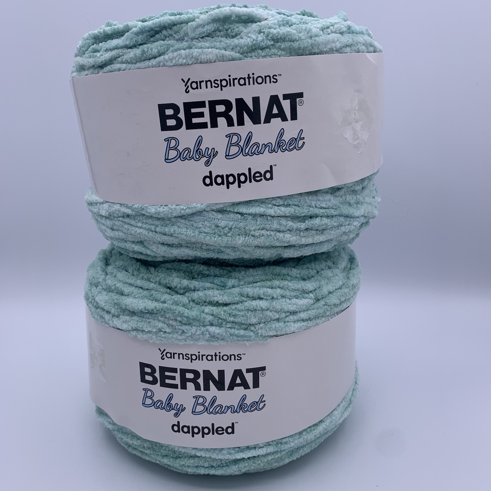 Bernat Baby Blanket Dappled Yarn (2) Cakes MISTY JUNGLE GREEN Super Bulky 10.5oz