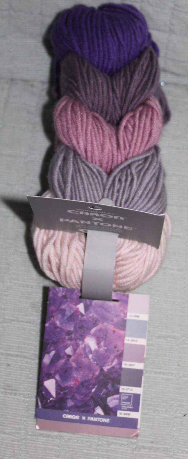 Caron X Pantone Ultra Violet Minerals Yarn Crochet Knit Wool Blend Fast Ship