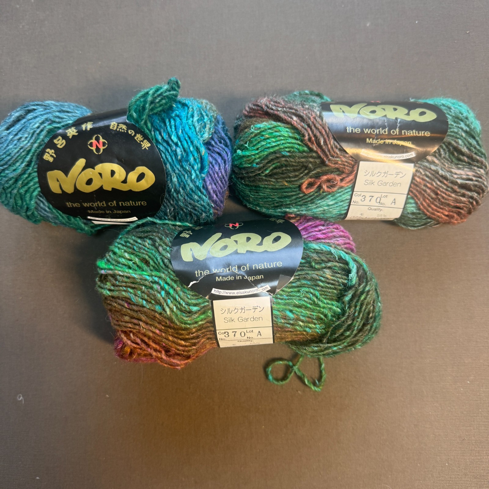 NORO SILK GARDEN YARN 3 Skeins – 109 Yards ea Wool/Silk/Nylon/Mohair Lot 369 A