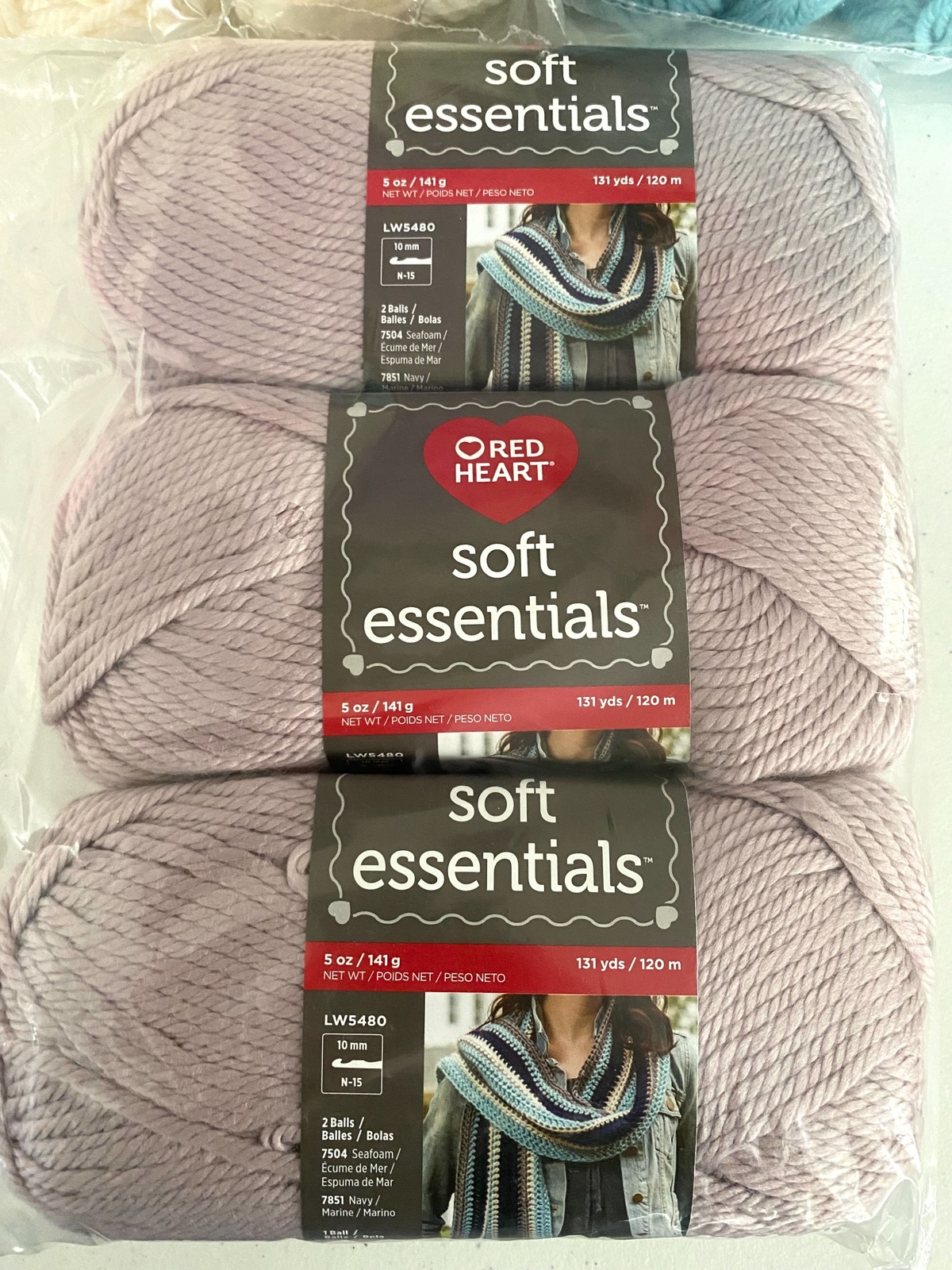 3 Skeins Red Heart Soft Essentials Solid Yarn 5 Bulky Chunky DISCONTINUED Assotd