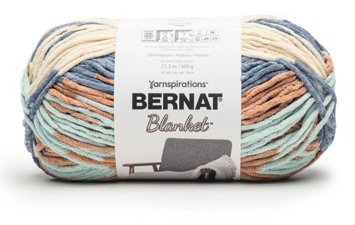 Bernat Blanket Yarn 21.2oz (XL Skein) | “Beach Day” | 431 Yards | DISCONTINUED
