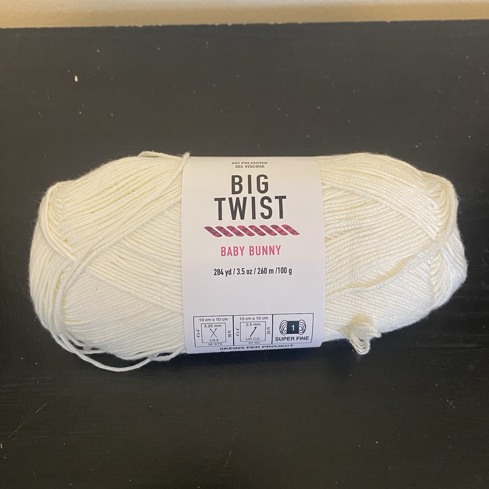 Big Twist Yarn Baby Bunny White Vanilla Cake Skein Lot 342247