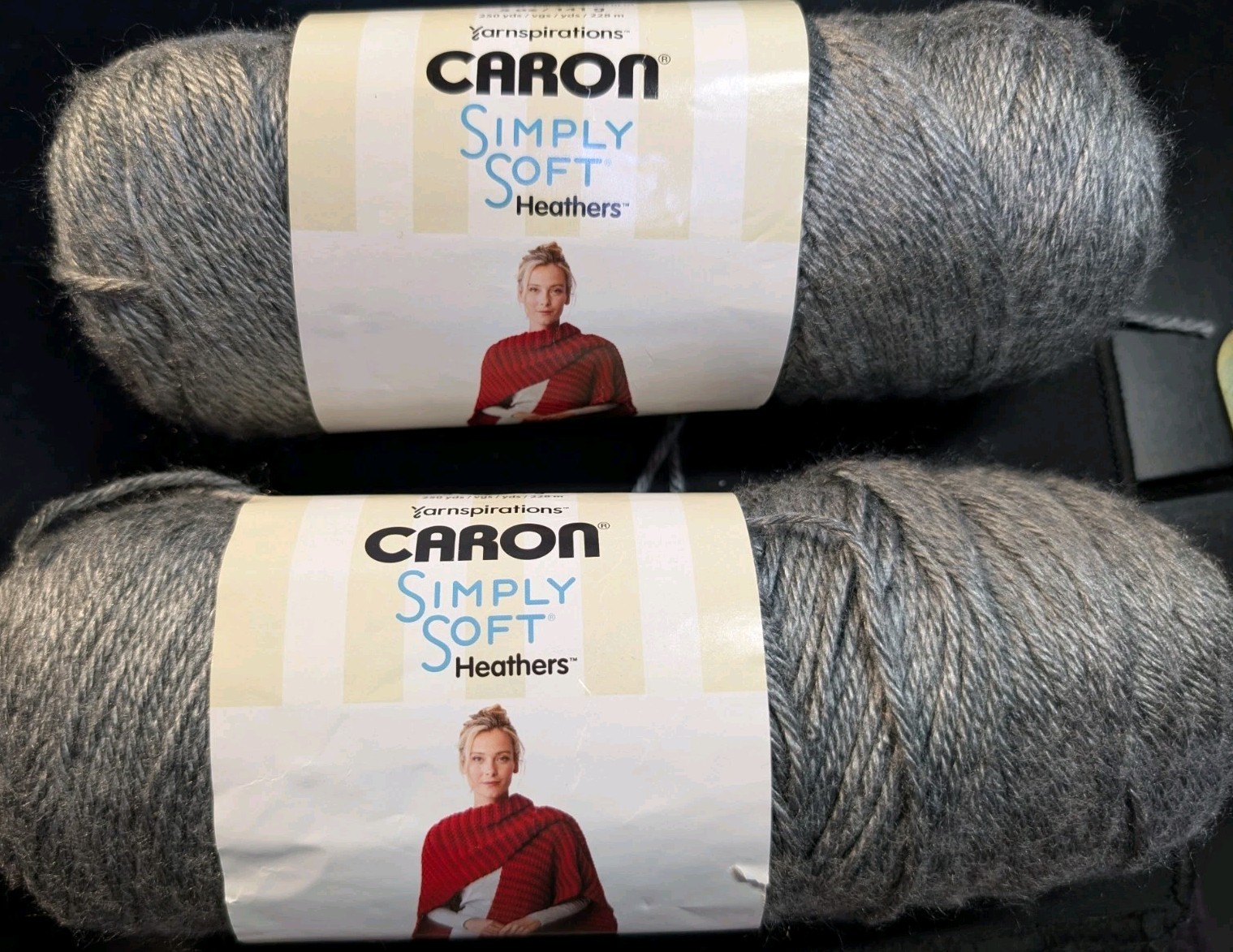 8 skein lot Caron Simply soft Heathers Grey Heather 5oz 260yds NEW Yarn Y25