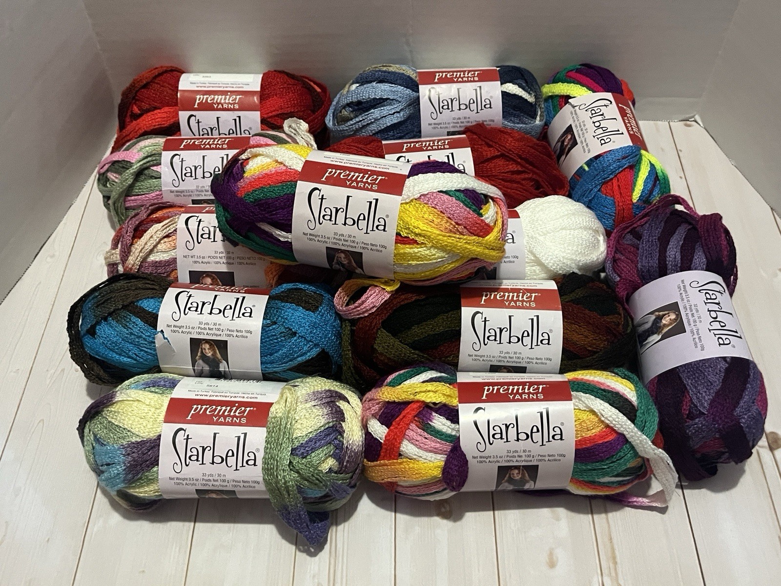 Mixed lot of 13 full skeins Premier Starbella yarn