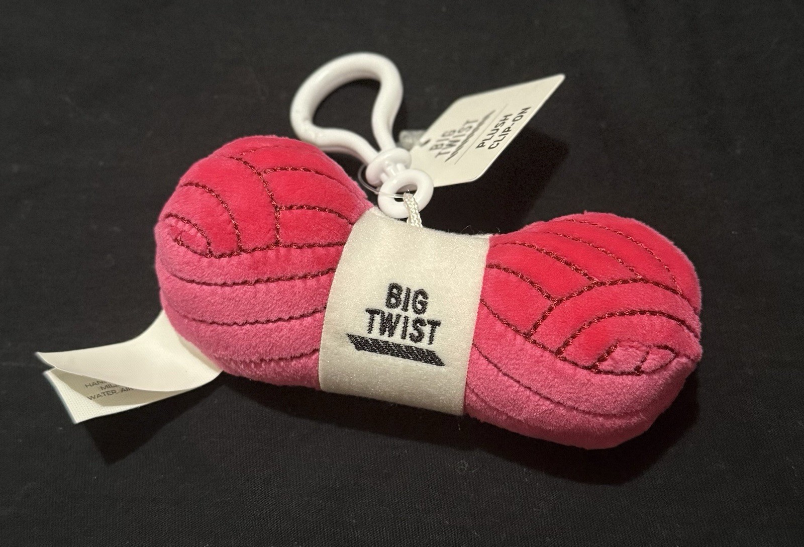 Big Twist Plush Pink Keychain Yarn Skein Bag Charm NWT Joanns