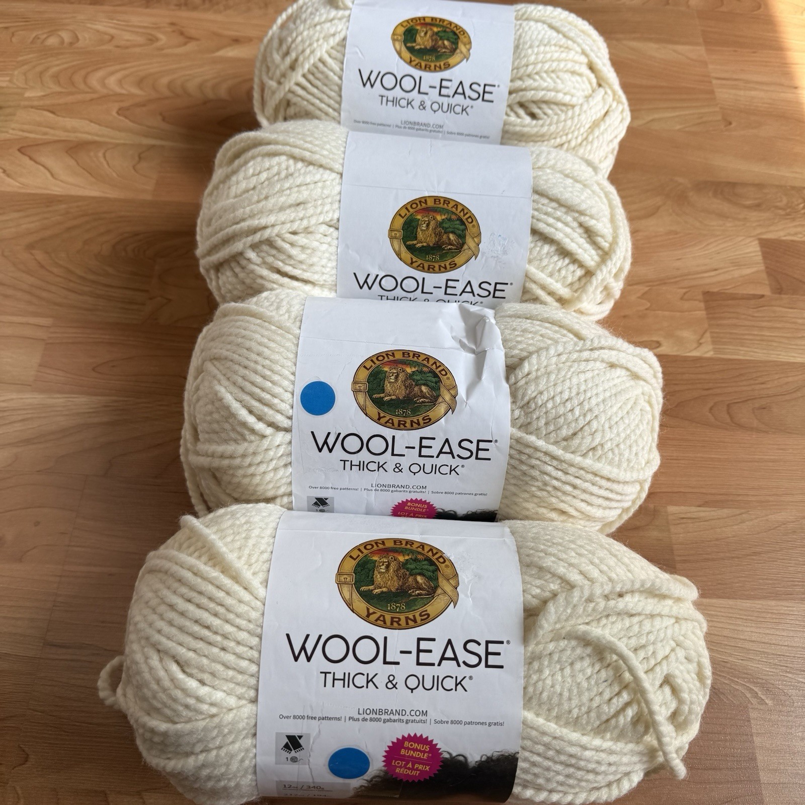Lion Brand Thick And Quick 12oz Fisherman M099 *New* Lot of 4 80rylic 20%Wool