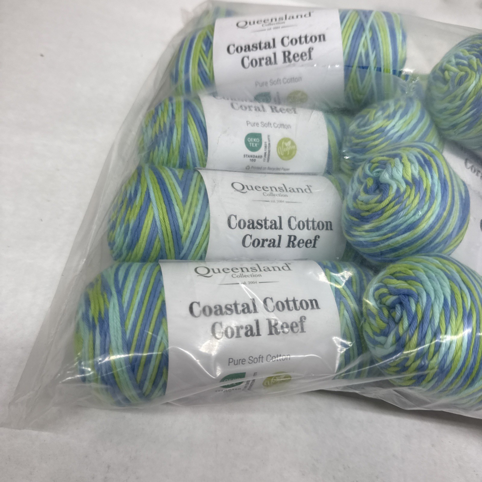 Queensland Collection Coastal Cotton Yarn Lot of 10- Ocean Mist