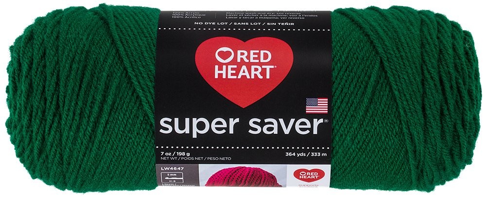 Red Heart E300 Super Saver Economy Yarn, Paddy Green for Knitting and Crochet