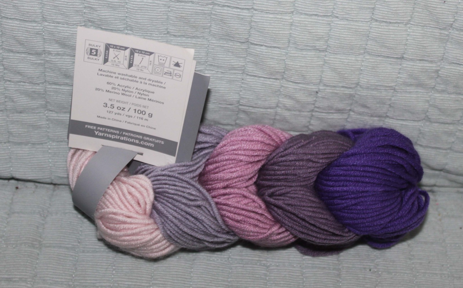 Caron X Pantone Ultra Violet Minerals Yarn Crochet Knit Wool Blend Fast Ship