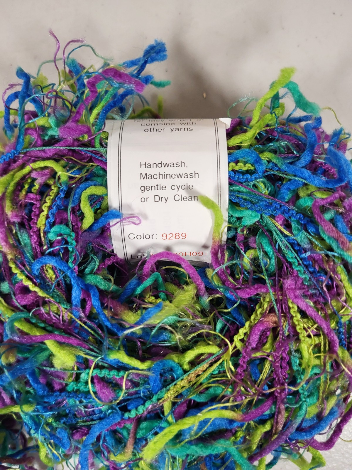 Crystal Palace Yarn Squiggle 2 Skeins 50g #9289 Nylon Polyester Blue Green