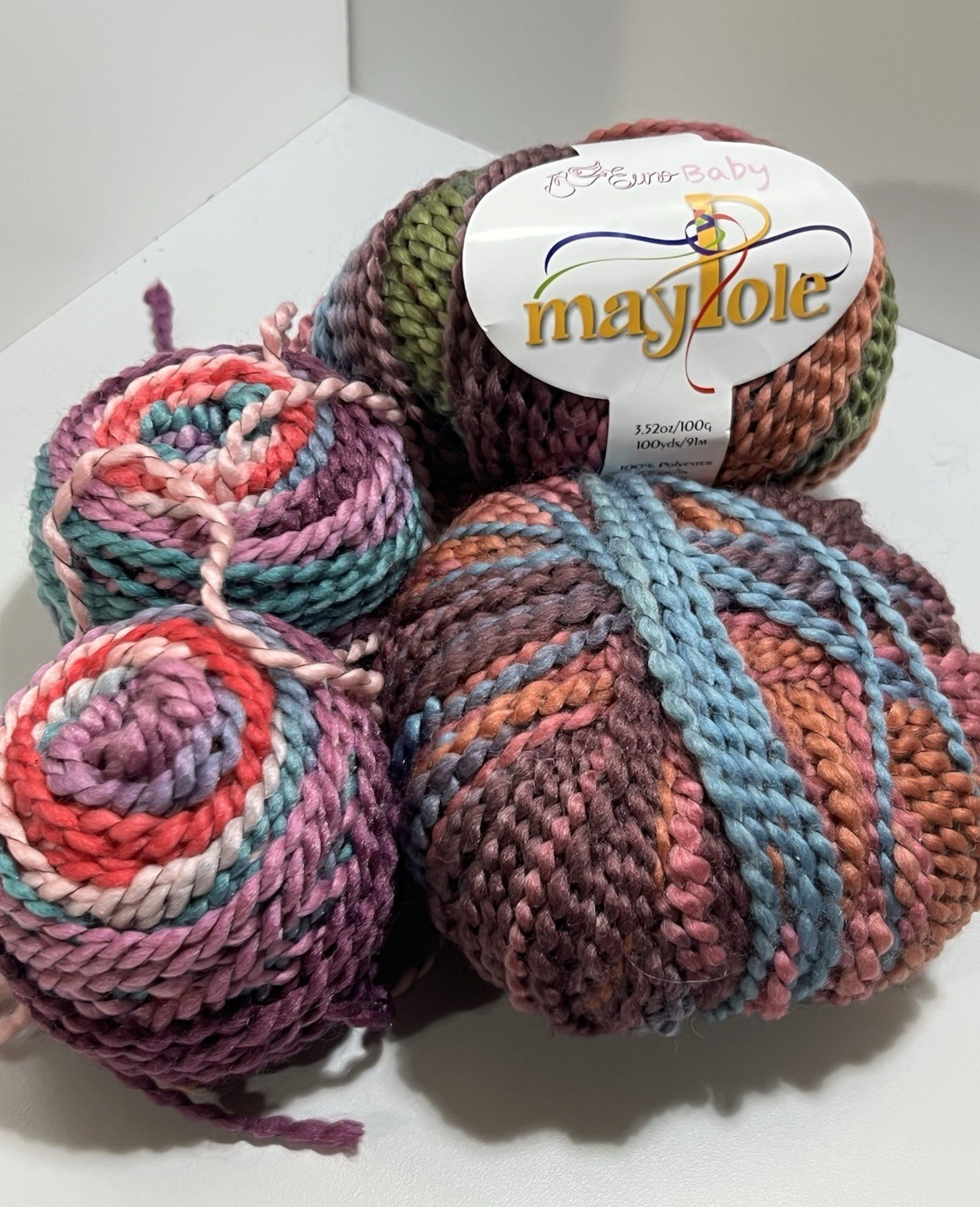 Euro Baby MAYPOLE Yarn 100% Polyester 3.5oz. Set of 4