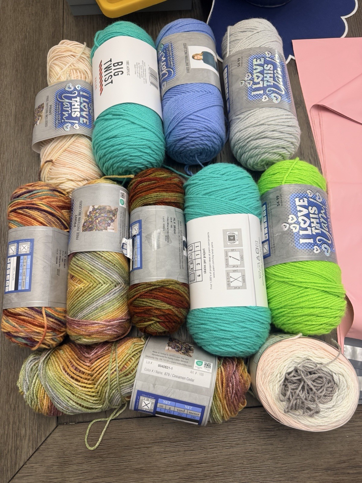 Lot of 10 yarns mixed colors/ brands