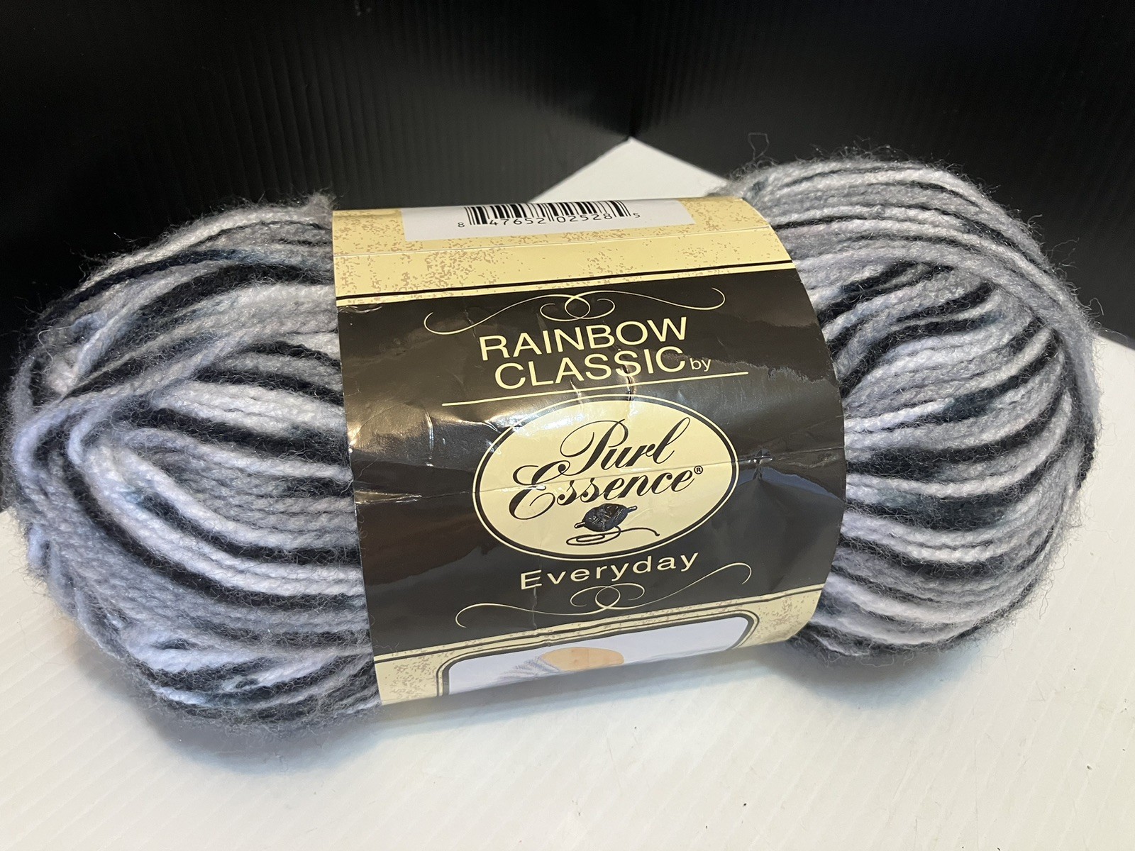 Rainbow Classic Acrylic Yarn Multi Black White Grey Bulky 5 Partial Skein