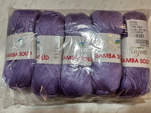Rozetti Samba Solid Yarn – 5 skeins lilac – new
