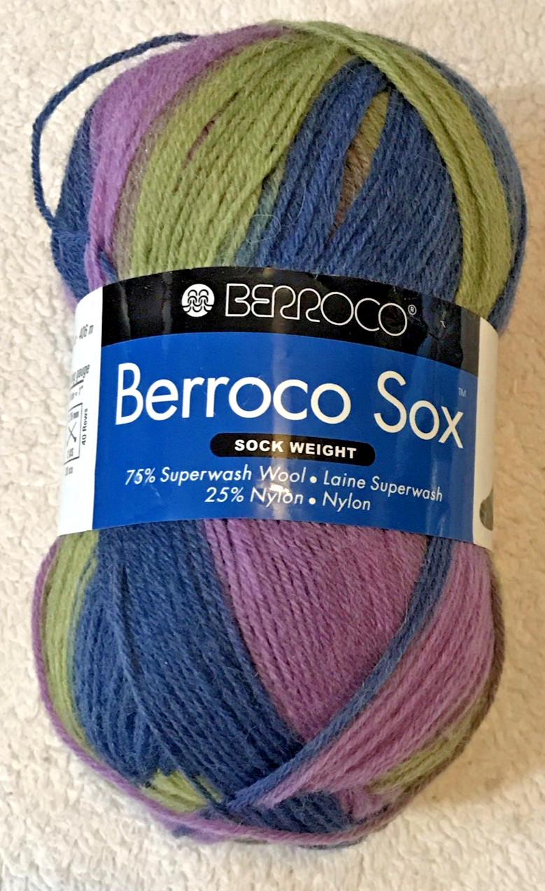 LOT of 1 BERROCO SOX Sock Weight cColor 1411 Wool/Nylon Machine Wash