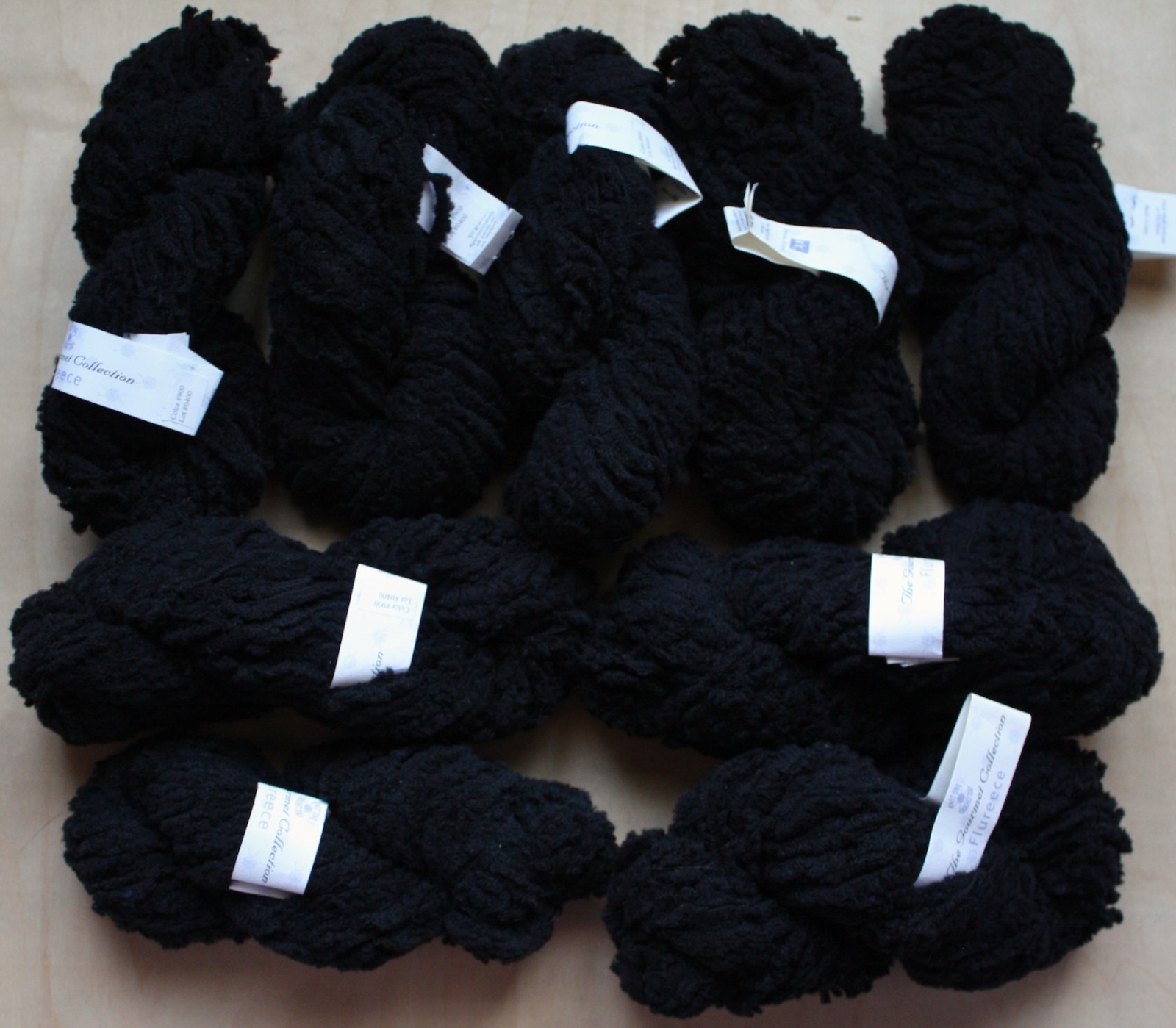 Knit One Crochet Too Flureece Yarn 9 Skeins New 900 Black