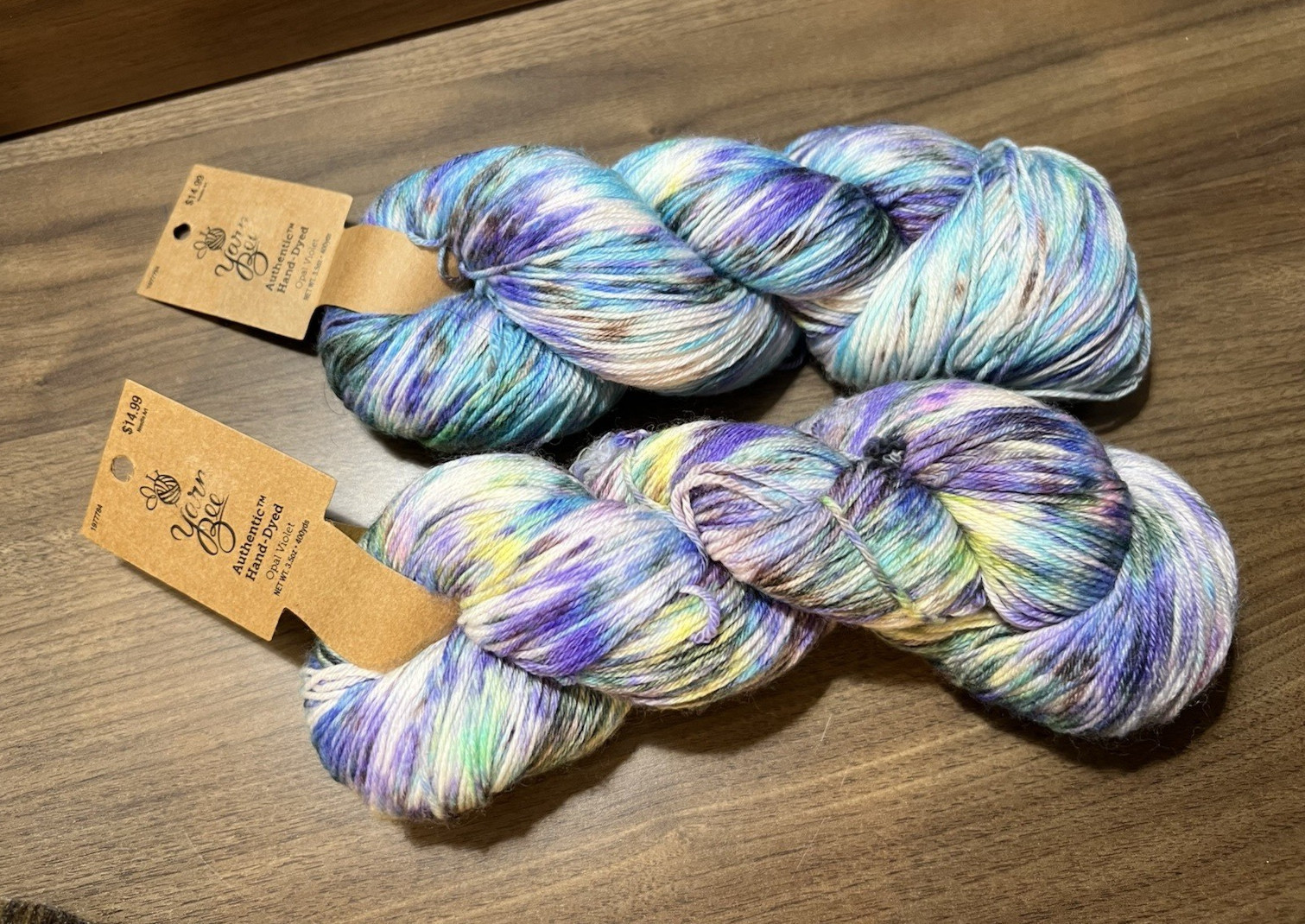 Yarn Bee Authentic Yarn OPAL VIOLETA Superwash Merino Wool 3.5oz 400yds Set of 2