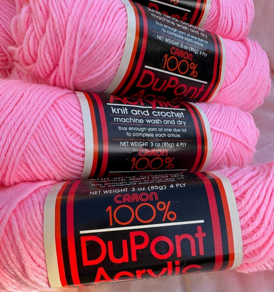 10 Caron Yarn Pink 100% DuPont Acrylic Vintage 4-ply Same Dye Lot USA 3oz Skeins