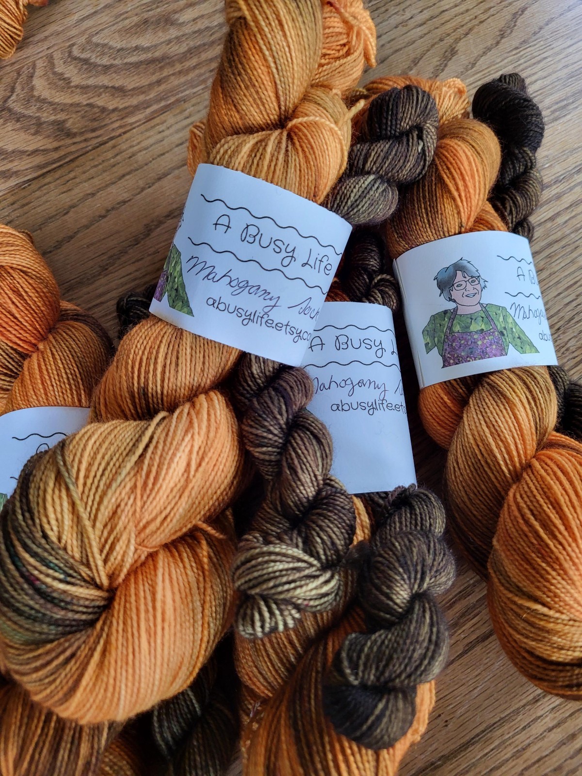 Mahogany Sock Set, full skein and mini skein, Sock set , BFL wool and Nylon