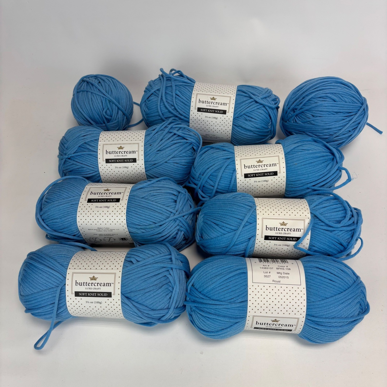 Buttercream Luxe Craft Soft Knit Solid Yarn Royal Blue 7 Full 2 Partial Skeins