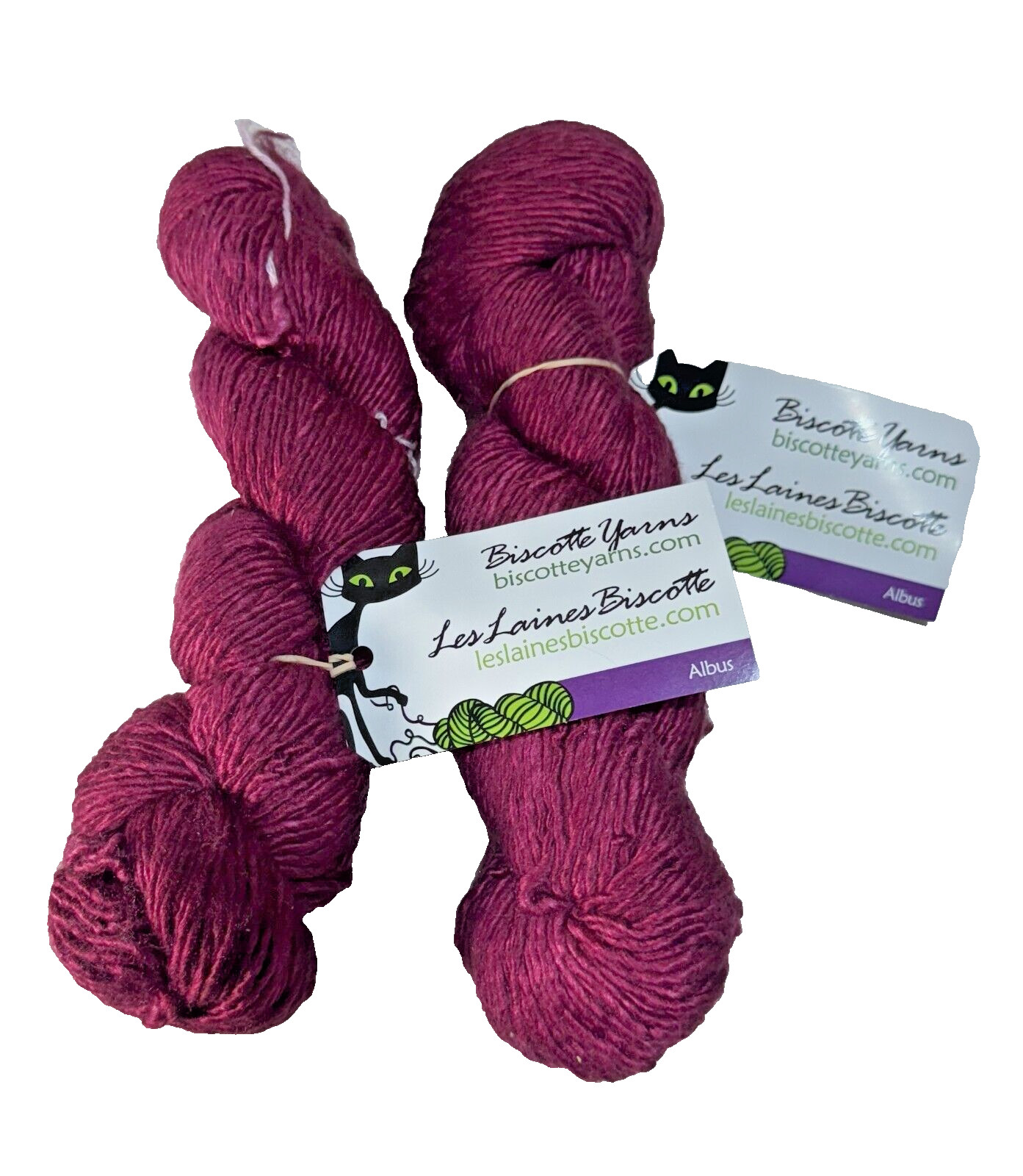 BISCOTTE YARNS Albus Line – Wool/silk – Beautiful color “BETTRAVE” SET