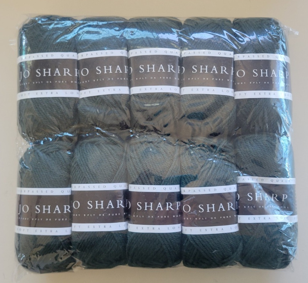 Jo Sharp Luxury 8 Ply Pure Wool – Color Slate 328 – 10 Skeins Sealed Pkg