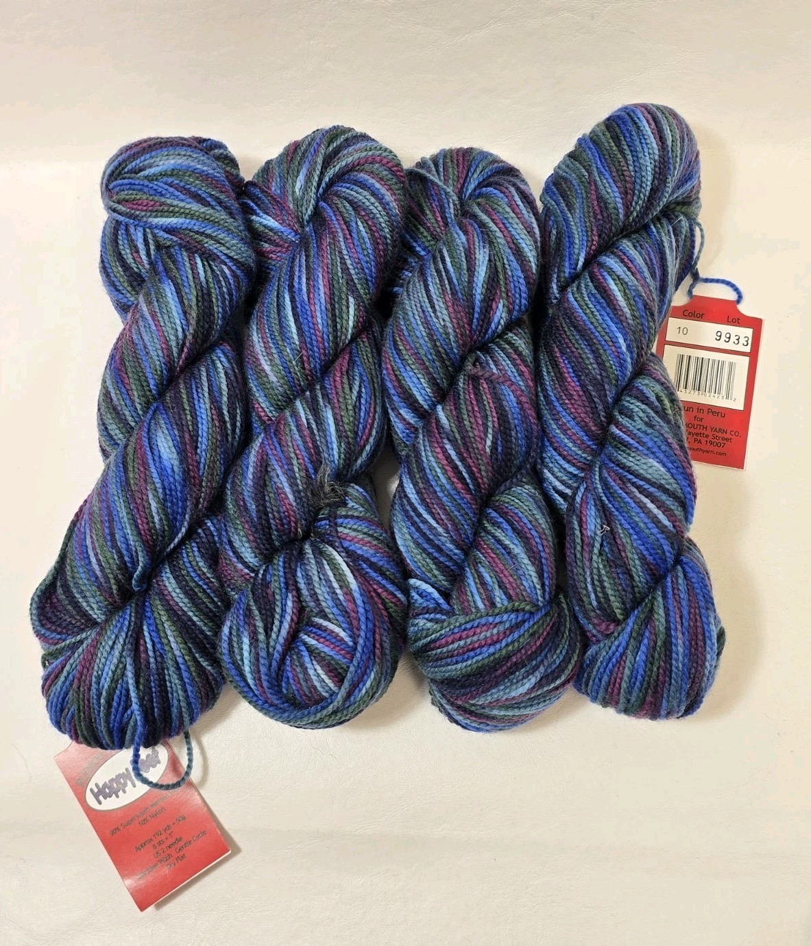 4 Plymouth Yarn Company Happy Feet Superwash Wool Nylon 50g 192y Color 10 Sock