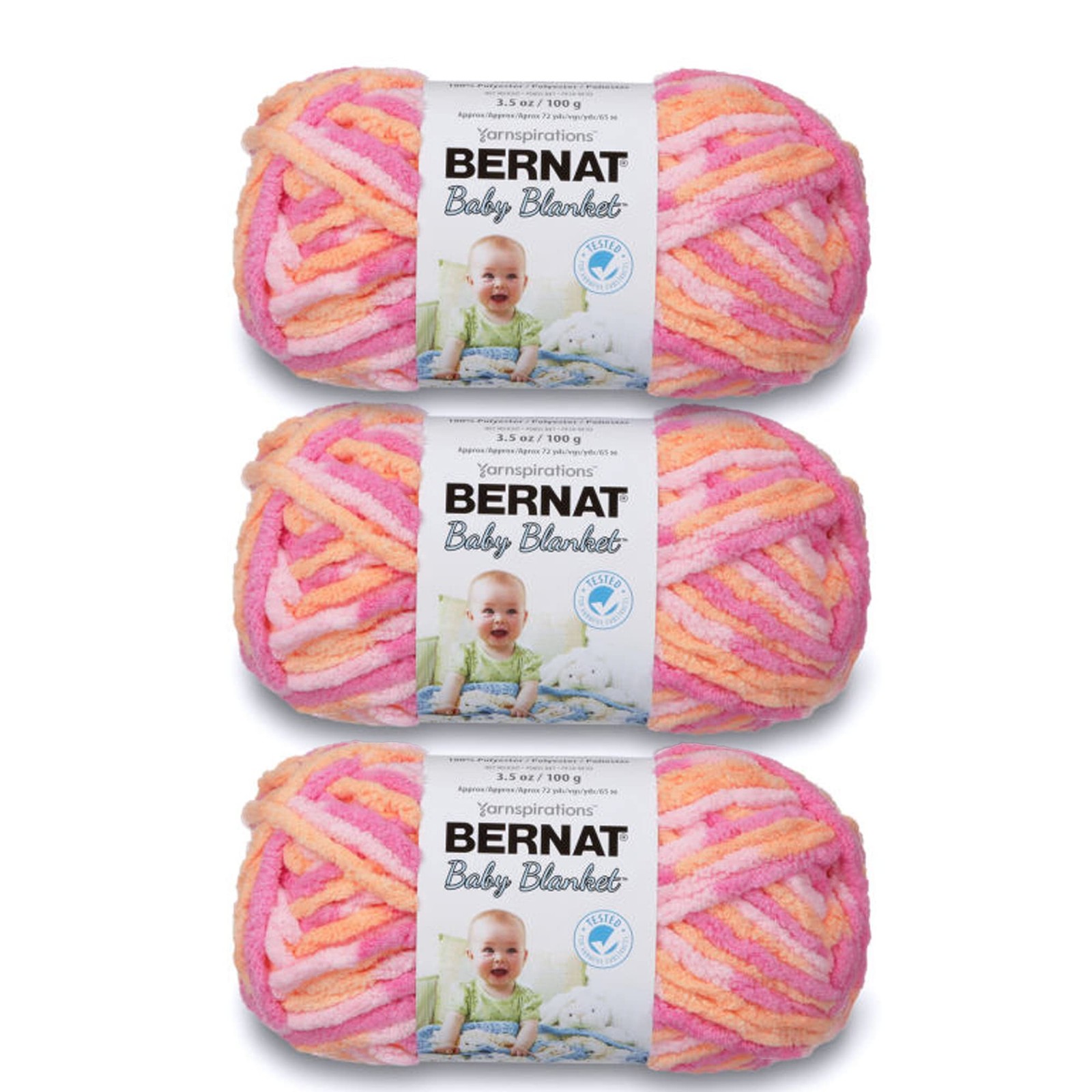Peachy Baby Blanket Yarn – 3 Pack, 100g, Super Bulky, 72 Yards, Crochet/Knitting