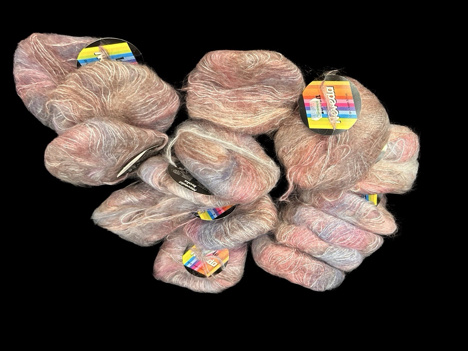 Lot 15 VTG Neveda Isola Mohair Wool Nylon Blend Rainbow 300 gram Made In Holland