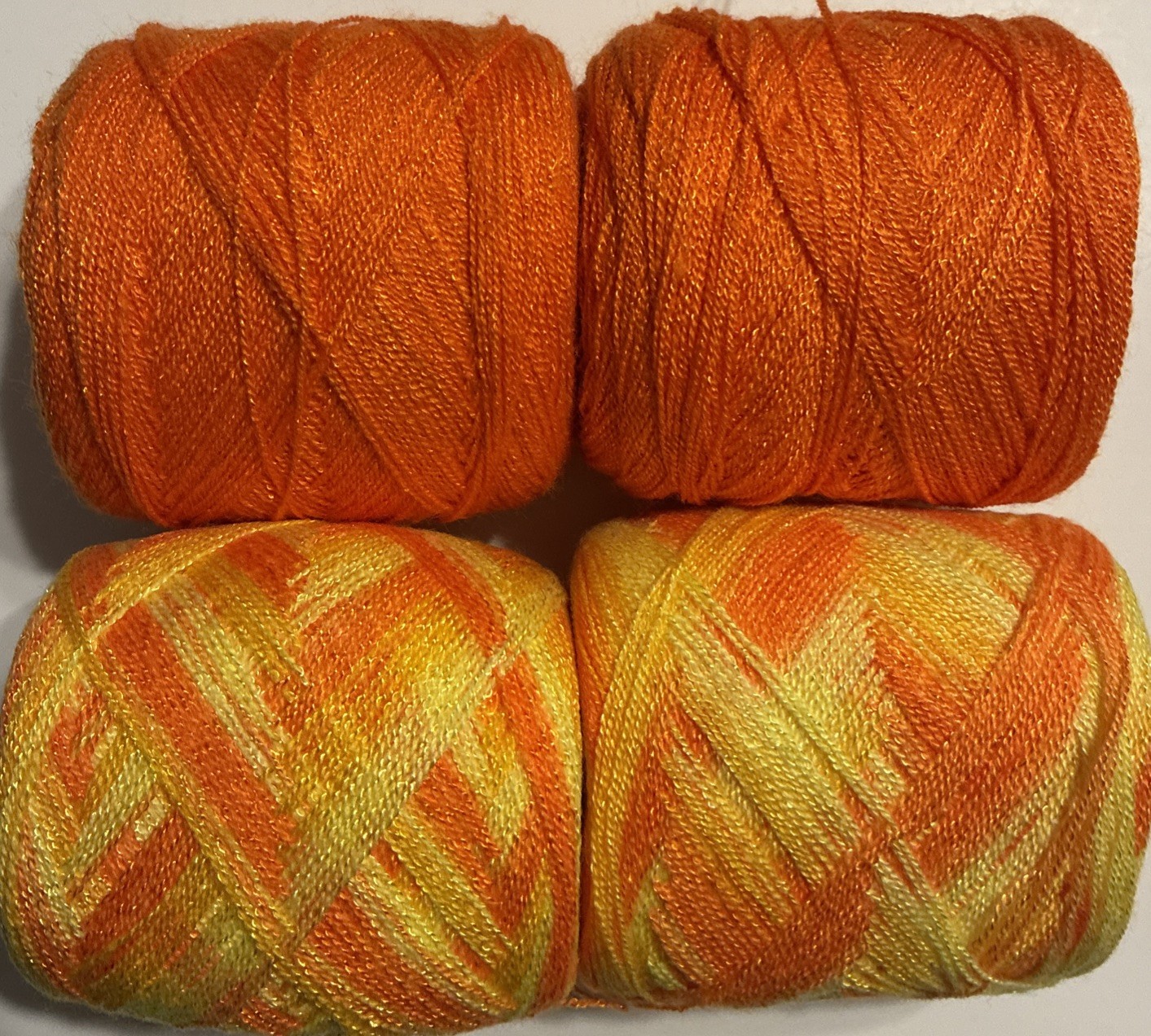 Lace yarn Crystal Colors 277 & 973Acrylic/Rayon. 900 yards per ball. 1 lot of 4.