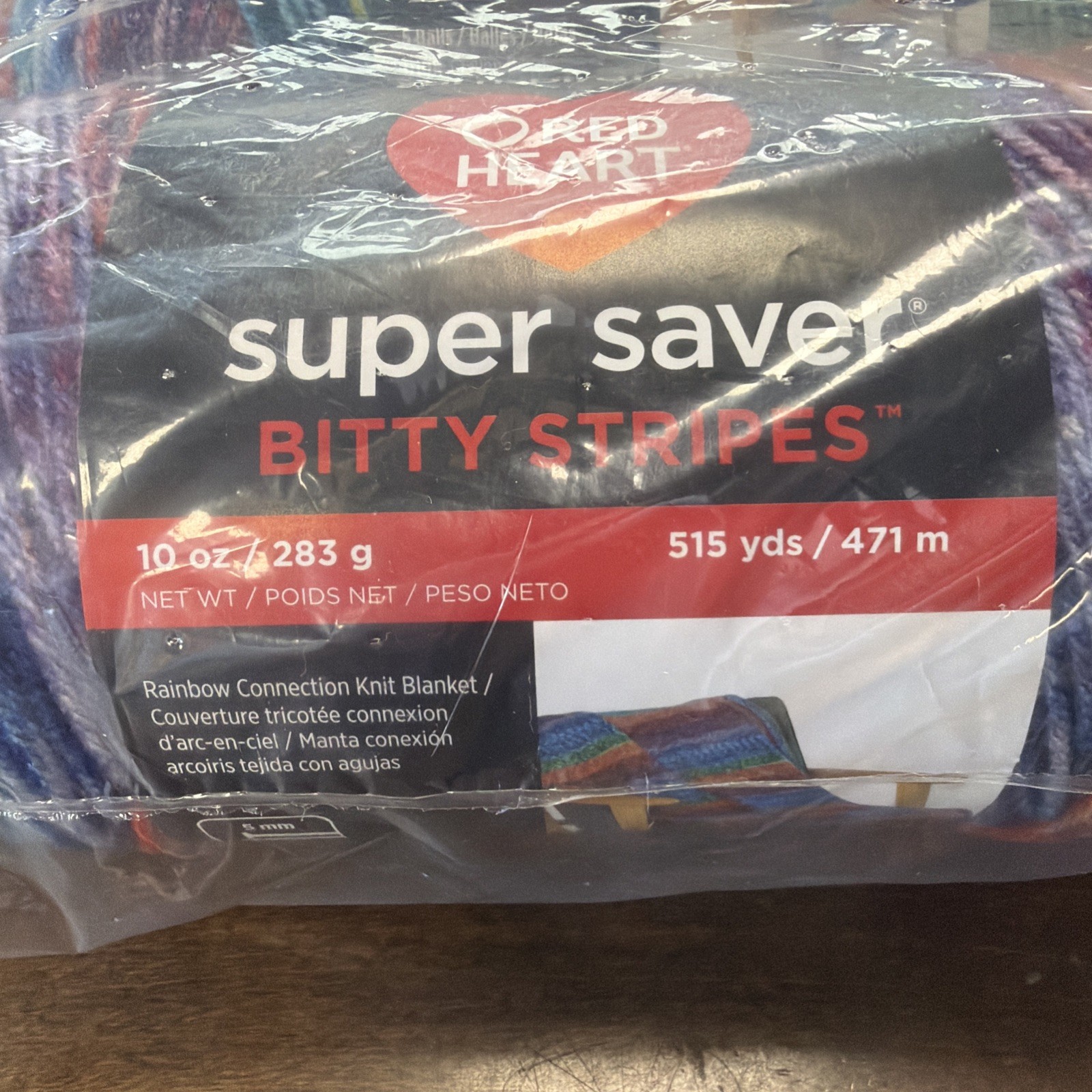 Red Heart Super Saver Bitty Stripes Crayon Box Yarn – 2 Pack of 10Oz/283G