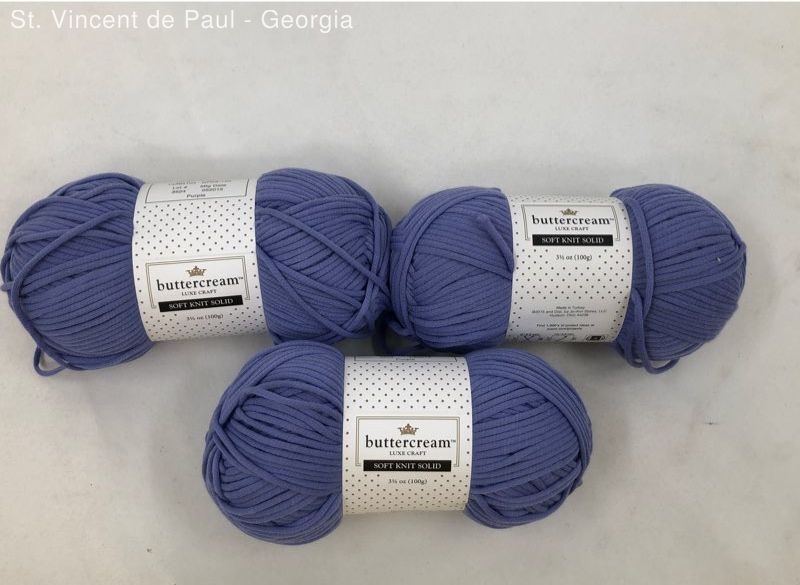 Lot Of 3 Buttercream Luxe Craft Soft Knit Solid Purple 100 Gram 196 Yards New
