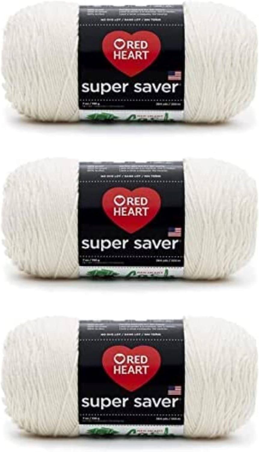 Super Saver Aran Yarn – 3 Pack of 198g/7oz – Acrylic – 4 Medium (Worsted) – 3…