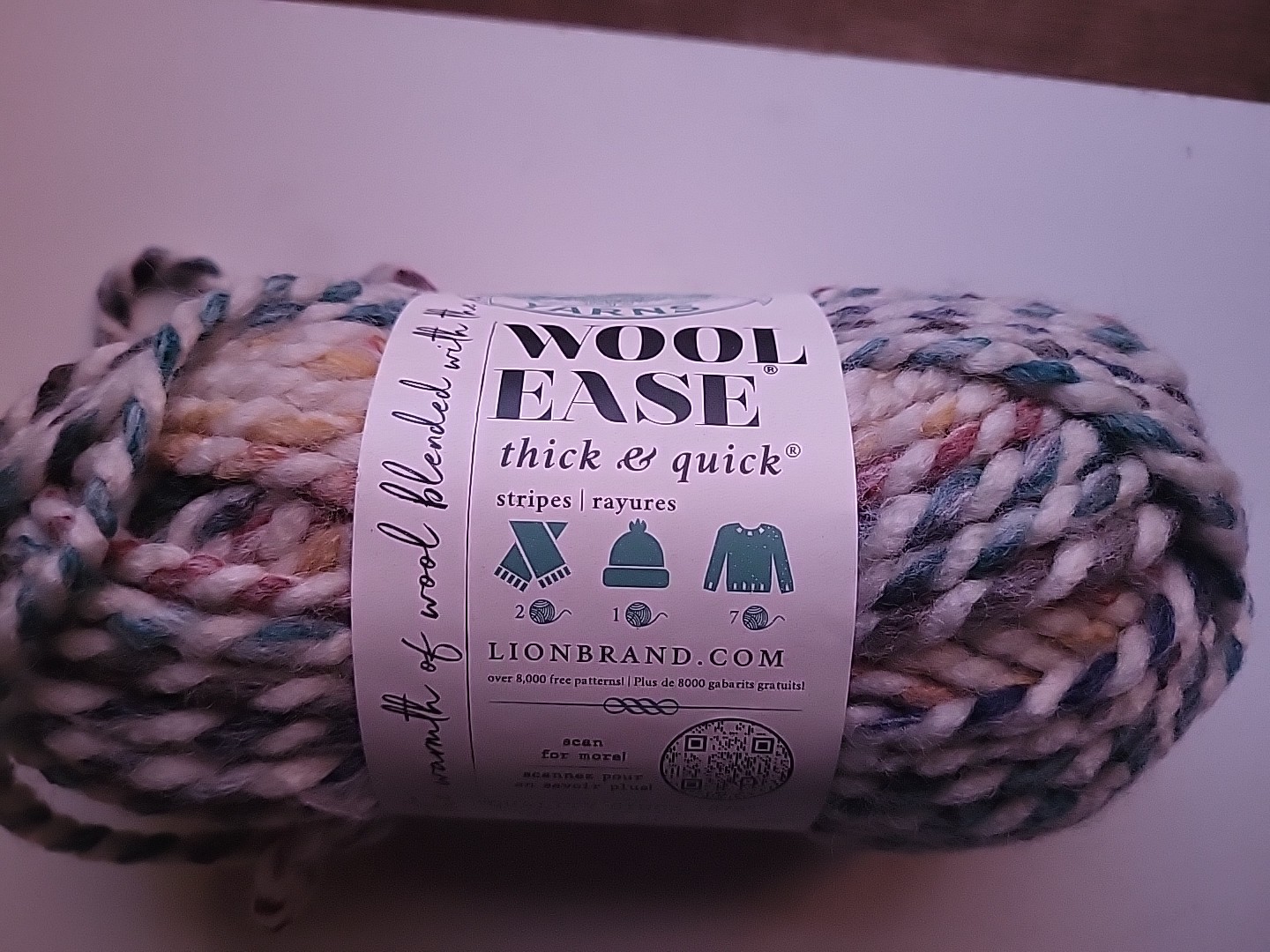 Lion Brand Yarn Wool-Ease Hudson Bay Thick & Quick 80% Acrylic 20% Wool Washable