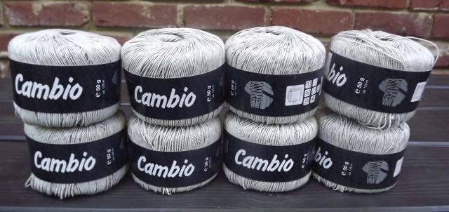 Lana Grossa Cambio, 8 balls, New, col 01, off white cotton blend, 125 m/137 yard
