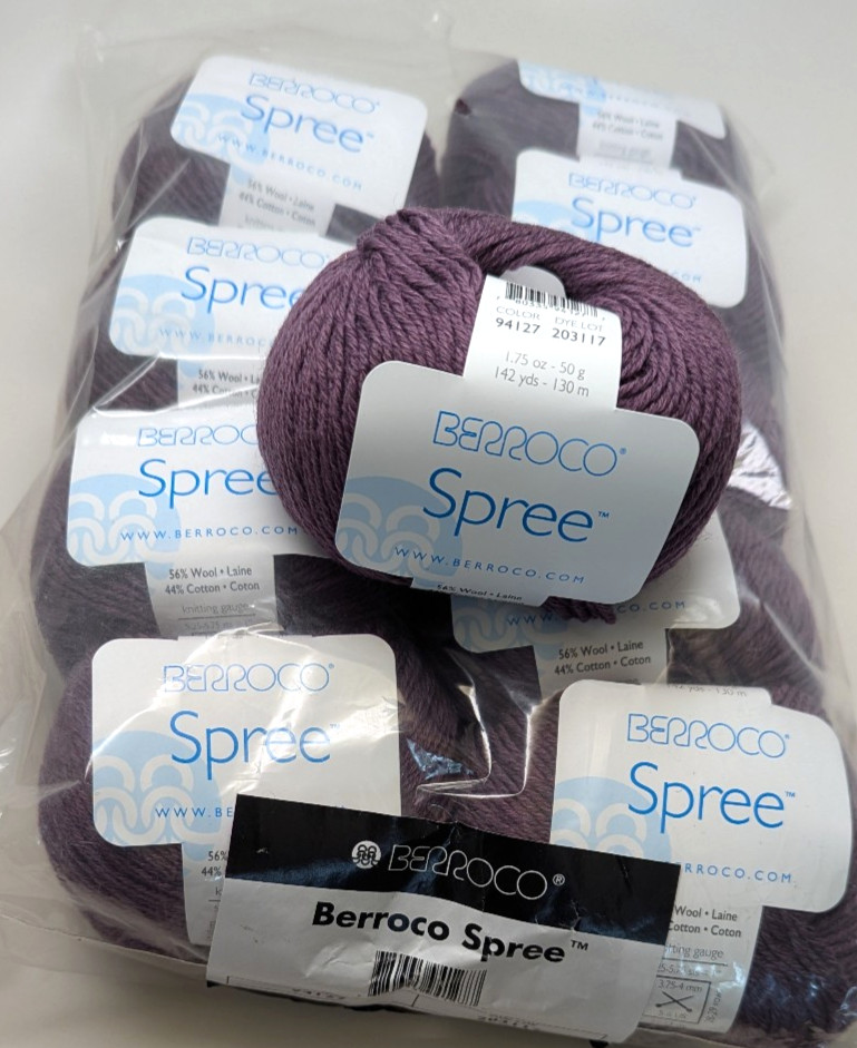 Full Bag of 10 Berroco Spree 56% Wool/ 44% Cotton, 142yds/50g DK 92127 Royal DS